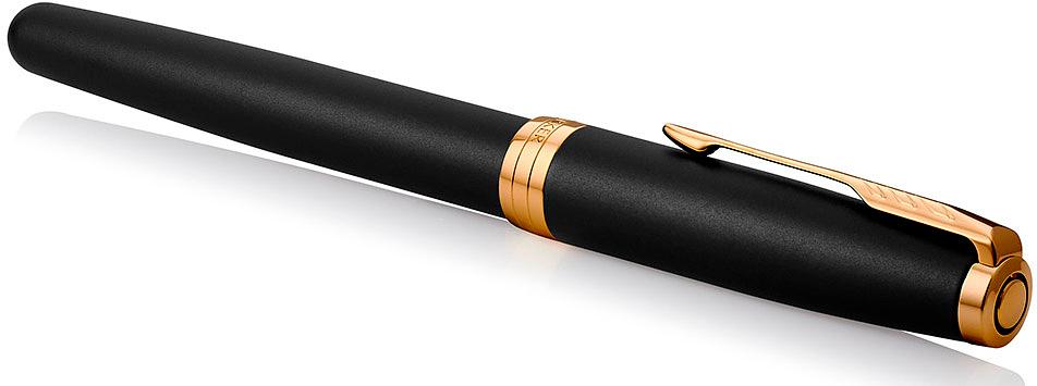 Ручка перьев. Parker Sonnet Core F528 (CW1931516) Matte Black GT F сталь нержавеющая подар.кор. фото 3