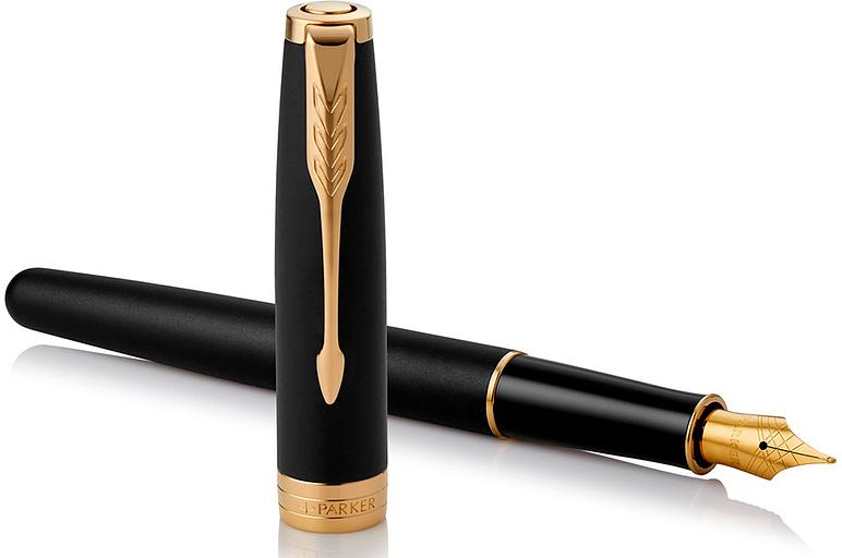 Ручка перьев. Parker Sonnet Core F528 (CW1931516) Matte Black GT F сталь нержавеющая подар.кор. фото 4