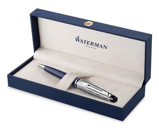 Ручка шариков. Waterman Expert L`Essence du Bleu (CW2166466) LaqBlue CT M син. черн. подар.кор. фото 5