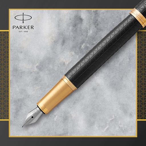 Ручка перьев. Parker IM Premium F323 (CW1931646) Black GT F сталь нержавеющая подар.кор. фото 5