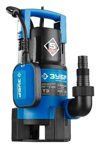 Насос дренажный Зубр НПГ-Т3-400 400Вт 8100л/час фото 1