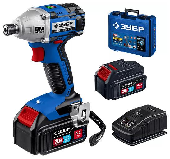 Гайковерт Зубр GB-250-42 аккум. патрон:квад.1/2" (кейс в комплекте) фото 1