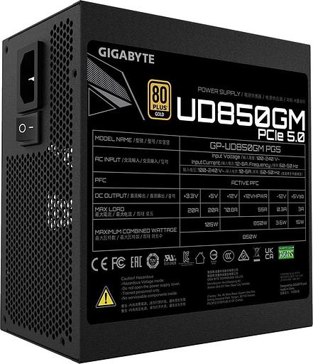 Блок питания Gigabyte ATX 850W GP-UD850GM GP5 80+ gold 24+2x(4+4) pin APFC 120mm fan 8xSATA Cab Manag RTL фото 3