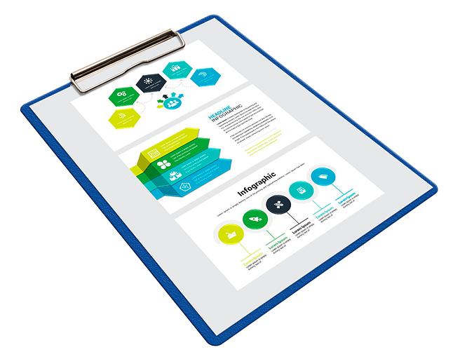 Папка-планшет Бюрократ -PD6004/BLUE A4 пластик 1.2мм синий фото 4