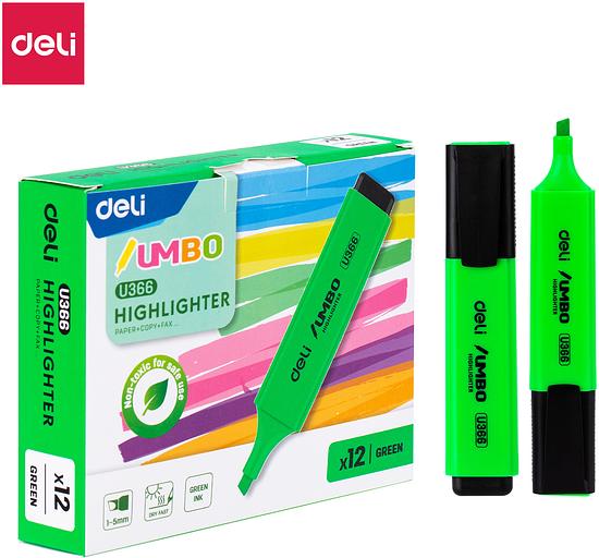 Текстовыделитель Deli EU366-GN скошенный пиш. наконечник 1-5мм зеленый фото 1