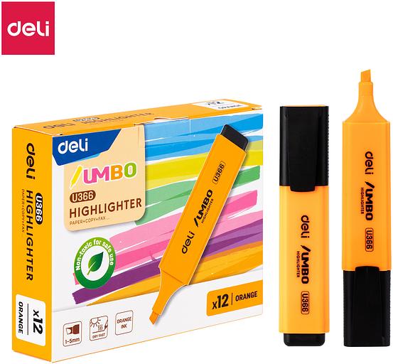 Текстовыделитель Deli EU366-OR скошенный пиш. наконечник 1-5мм оранжевый фото 1
