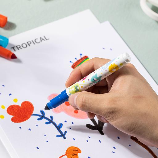 Фломастеры Deli EC155-12 пулевидный пиш. наконечник 12цв. коробка с европодвесом фото 3