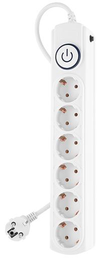 Сетевой фильтр Ippon BK-6-EU-3-10-W 3м (6 розеток) белый (коробка) фото 1