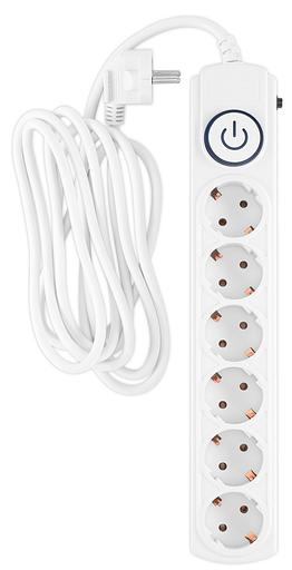 Сетевой фильтр Ippon BK-6-EU-3-10-W 3м (6 розеток) белый (коробка) фото 2