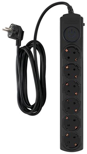 Сетевой фильтр Ippon BK-6-EU-3-10-B 3м (6 розеток) черный (коробка) фото 2