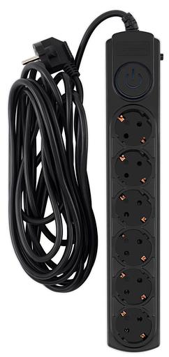 Сетевой фильтр Ippon BK-6-EU-5-10-B 5м (6 розеток) черный (коробка) фото 2