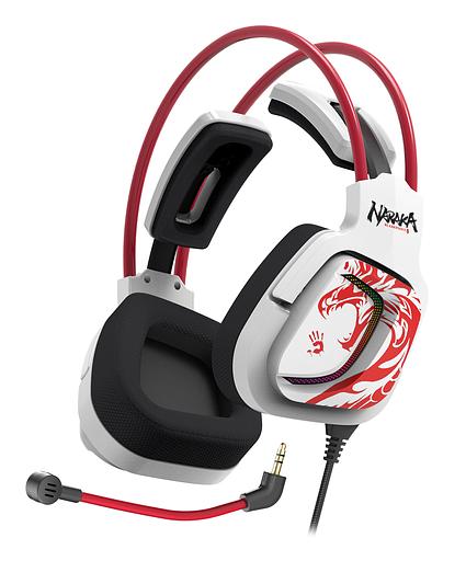Наушники с микрофоном A4Tech Bloody G575 Naraka белый/красный мониторные USB оголовье (G575 NARAKA) фото 1