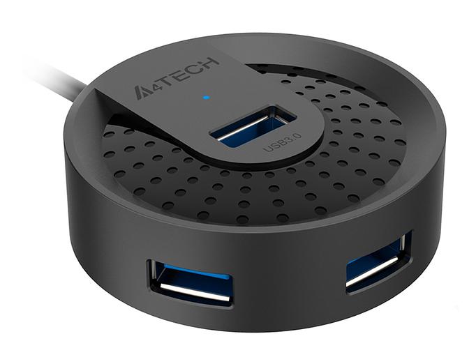 Разветвитель USB 3.0 A4Tech HUB-30 4порт. черный фото 2