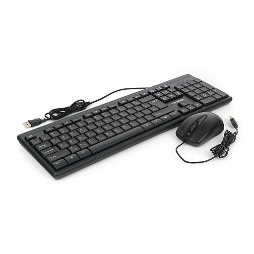 Комплект кл-ра+мышь пров. Гарнизон GKS-126 черный, 104кл, 3кн, 1000DPI, кабель клав 1.5м, мышь 1,3м фото 1