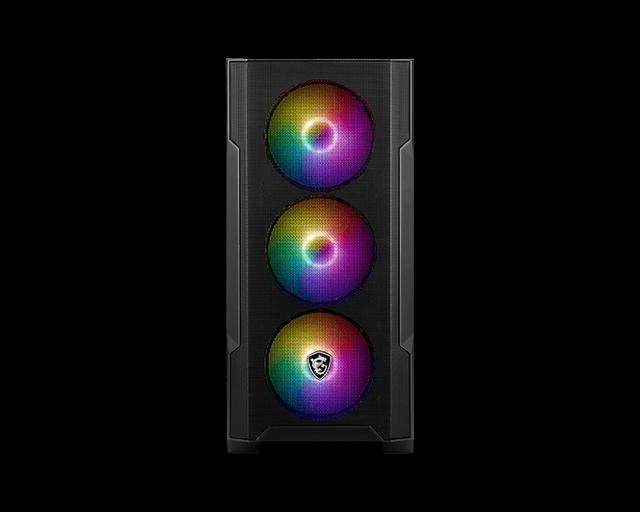 Корпус MSI MAG FORGE M100A, MATX, BLACK, WINDOW, 2x3.5", Compatible with 2.5" (Max up to 4x2.5"), 1xUSB 3.2 Gen 1, 2xUSB 2.0, FRONT 3x120mm ARGB, REAR 1x120mm ARGB (MAG FORGE M100A) фото 3