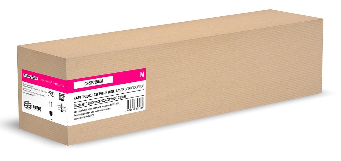 Картридж лазерный Cactus CS-SPC360EM 408190 пурпурный (6000стр.) для Ricoh SP C360DNw/SP C360SNw/SP C360SF фото 1