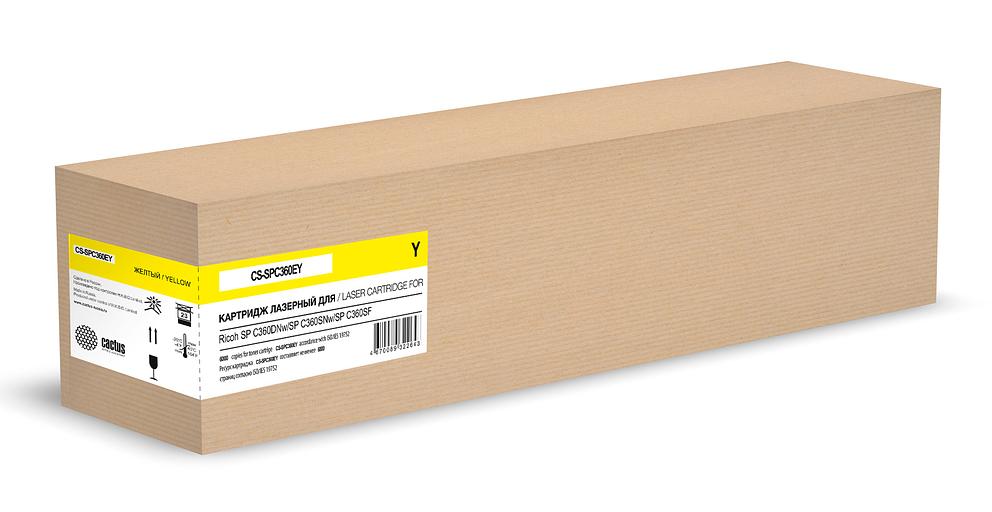 Картридж лазерный Cactus CS-SPC360EY 408191 желтый (6000стр.) для Ricoh SP C360DNw/SP C360SNw/SP C360SF фото 1