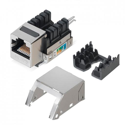 Модуль Hyperline WRLine WR-KJ-RJ45-C5E-SH-90 информ. KeystoneRJ45 1 кат.5E FTP черн. фото 1