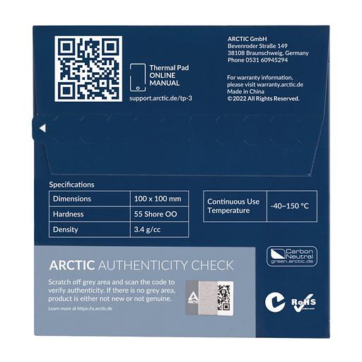 Термопрокладка Arctic Thermal pad 100x100mm, 1,5mm TP-3 (ACTPD00054A) фото 4