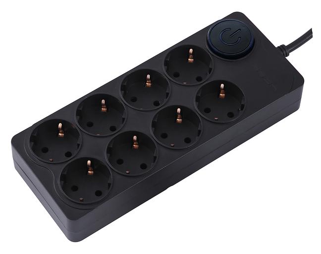 Сетевой фильтр Ippon BK-8-EU-3-10-B 3м (8 розеток) черный (коробка) фото 1