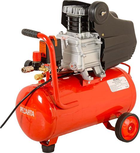 Компрессор поршневой Ресанта КП-24/260М масляный 260л/мин 24л 2000Вт красный/черный фото 1