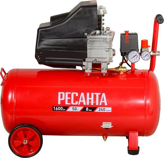 Компрессор поршневой Ресанта КП-50/240М масляный 240л/мин 50л 1600Вт красный/черный фото 2