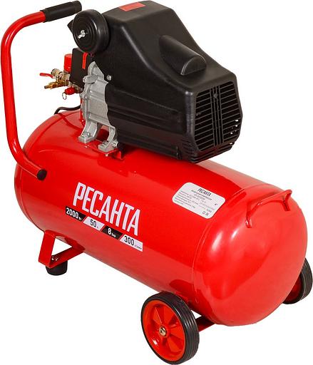 Компрессор поршневой Ресанта КП-50/300М масляный 300л/мин 50л 2000Вт красный/черный фото 1