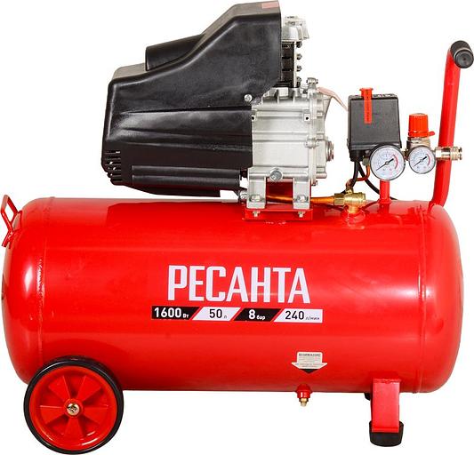 Компрессор поршневой Ресанта КП-50/300М масляный 300л/мин 50л 2000Вт красный/черный фото 5