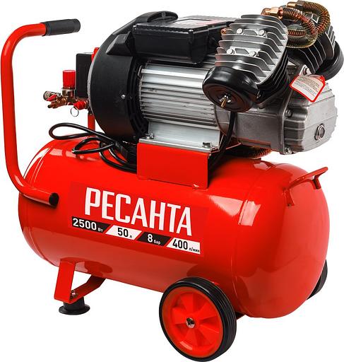 Компрессор поршневой Ресанта КП-50/400М масляный 400л/мин 50л 2500Вт красный/черный фото 1