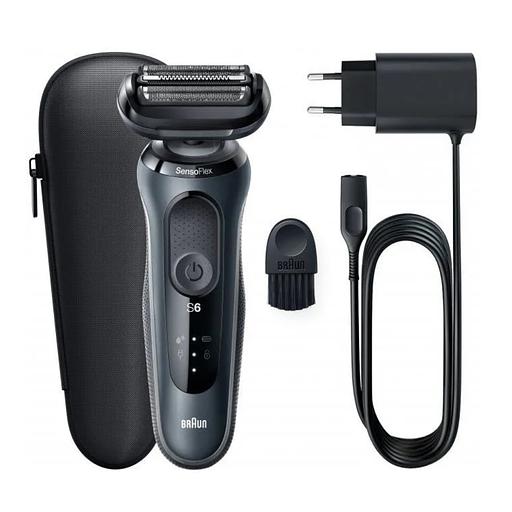 Бритва сетчатая Braun Series 6 61-N1000s реж.эл.:3 питан.:аккум. серый/черный фото 1
