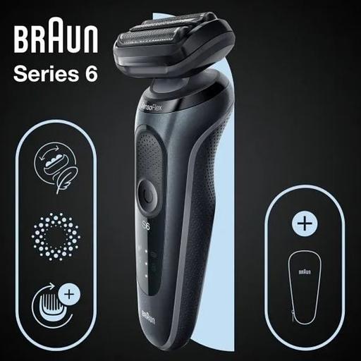 Бритва сетчатая Braun Series 6 61-N1000s реж.эл.:3 питан.:аккум. серый/черный фото 5