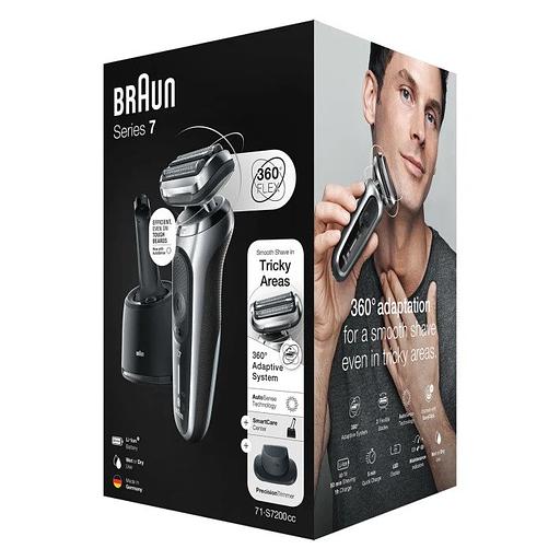 Бритва сетчатая Braun Series 7 71-S7200cc реж.эл.:3 питан.:аккум. черный фото 2