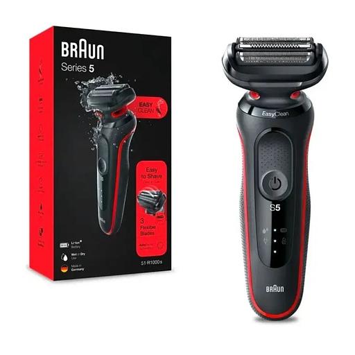 Бритва сетчатая Braun Series 5 51-R1000s реж.эл.:3 питан.:аккум. красный/черный фото 3