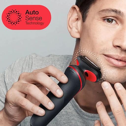 Бритва сетчатая Braun Series 5 51-R1000s реж.эл.:3 питан.:аккум. красный/черный фото 6