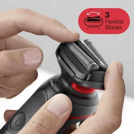 Бритва сетчатая Braun Series 5 51-R1000s реж.эл.:3 питан.:аккум. красный/черный фото 8