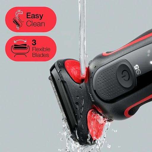 Бритва сетчатая Braun Series 5 51-R1000s реж.эл.:3 питан.:аккум. красный/черный фото 9