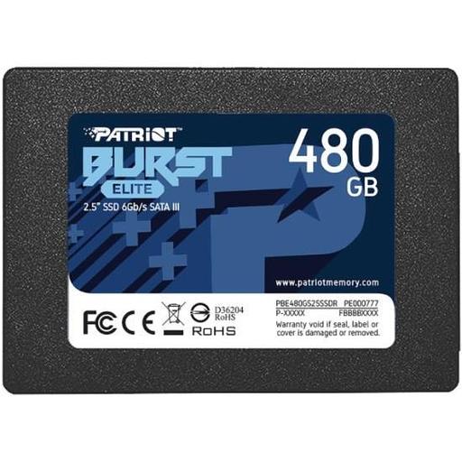SSD PATRIOT Burst Elite 480Гб Наличие SATA 3.0 3D NAND Скорость записи 320 Мб/сек. Скорость чтения 450 Мб/сек. 2,5" TBW 200 Тб PBE480GS25SSDR фото 1