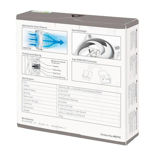 ARCTIC BioniX P120 (Grey/White) PWM 200 - 2100 RPM - retail (ACFAN00167A) фото 6