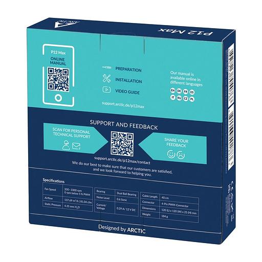 ARCTIC P12 Max: 200 - 3300 rpm - retail (ACFAN00280A) фото 6