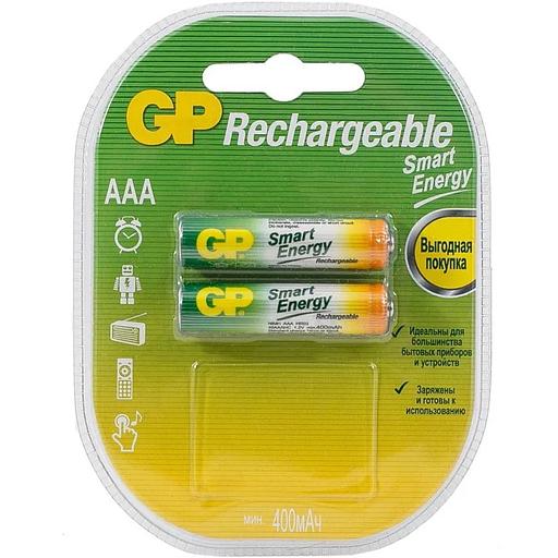 Перезаряжаемые аккумуляторы Smart Energy GP 40АAAHC AАA, емкость 400 мАч - 2 шт. в клемшеле GP 4891199145520 фото 1