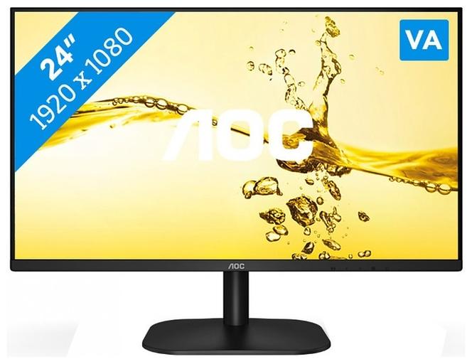 Монитор 23,8" AOC 24B2XHM2 1920x1080@75Гц VA WLED 16:9 5ms D-Sub HDMI 3000:1 20M:1 178/178 250cd Tilt Black (24B2XHM2) фото 1