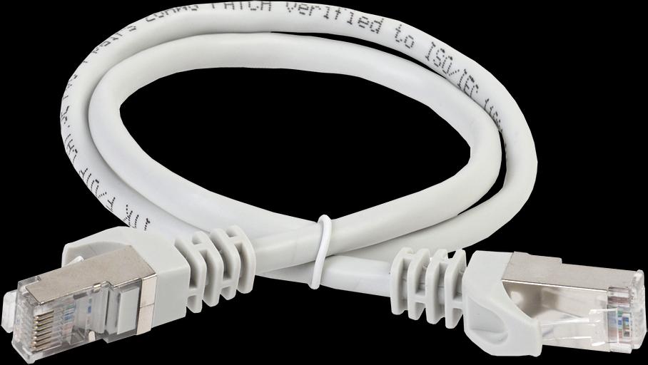 Коммутационный шнур (патч-корд), кат.5Е FTP, LSZH, 1м, серый ITK RJ45(m) - RJ45(m) Cat. 5e F/UTP LSZH 1м серый (PC01-C5EFL-1M) фото 1
