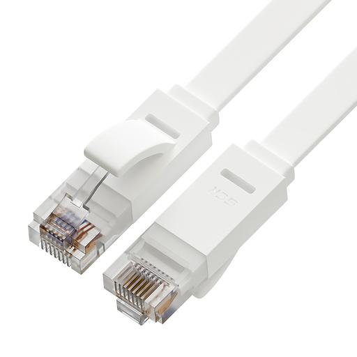 Greenconnect Патч-корд PROF плоский прямой 5.0m, UTP медь кат.6, белый, 30 AWG, ethernet high speed 10 Гбит/с, RJ45, T568B, GCR-51794 Greenconnect RJ45(m) - RJ45(m) Cat. 6 U/UTP PVC 5м белый (GCR-51794) фото 2