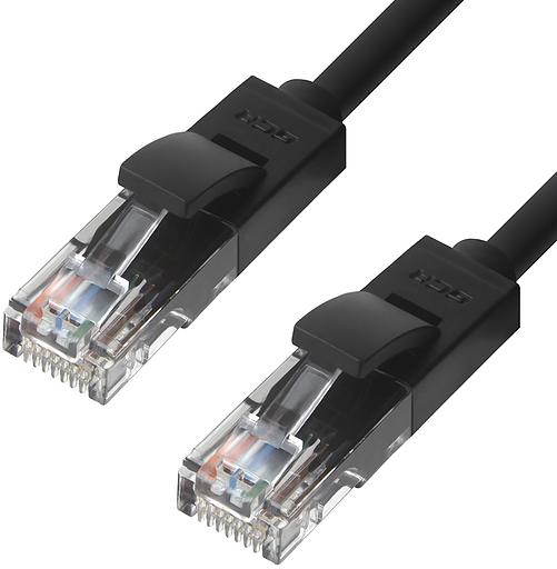 Greenconnect Патч-корд прямой 3.0m, UTP кат.5e, черный, позолоченные контакты, 24 AWG, литой, GCR-LNC06-3.0m, ethernet high speed 1 Гбит/с, RJ45, T568B Greenconnect RJ45(m) - RJ45(m) Cat. 5e U/UTP PVC 3м чёрный (GCR-LNC06-3.0m) фото 1