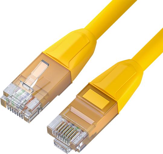 GCR Патч-корд прямой 1.0m LSZH UTP кат.6, желтый, 24 AWG, литой без фиксатора, ethernet high speed, RJ45, T568B Greenconnect RJ45(m) - RJ45(m) Cat. 6 U/UTP LSZH 1м (GCR-52787) фото 1