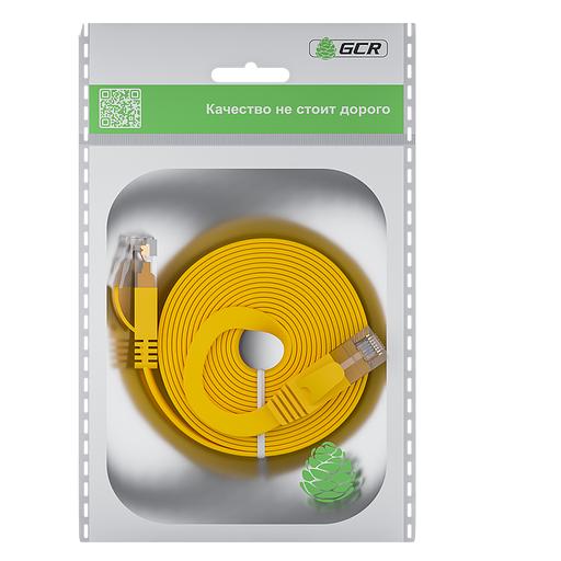 GCR Патч-корд PROF плоский прямой 2.0m, UTP медь кат.6, желтый, 30 AWG, ethernet high speed 10 Гбит/с, RJ45, T568B, GCR-52827 Greenconnect RJ45(m) - RJ45(m) Cat. 7 F/FTP LSZH 2м (GCR-52827) фото 4
