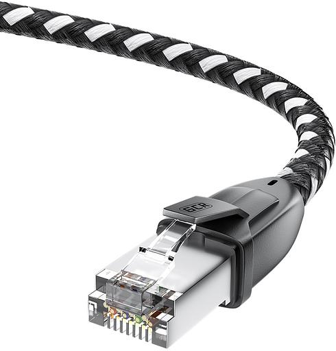 GCR Патч-корд PROF прямой 5.0m, UTP медь кат.6, STRONG черно-белый нейлон, ethernet high speed 10 Гбит/с, T568B, GCR-52779 Greenconnect RJ45(m) - RJ45(m) Cat. 6 UTP нейлон 5.0м чёрно-белый (GCR-52779) фото 2