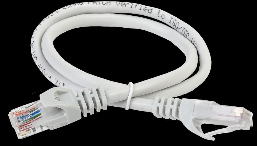 Коммутационный шнур (патч-корд), кат.6 UTP, LSZH, 1м, серый ITK RJ45(m) - RJ45(m) Cat. 6 U/UTP LSZH 1м серый (PC01-C6UL-1M) фото 1