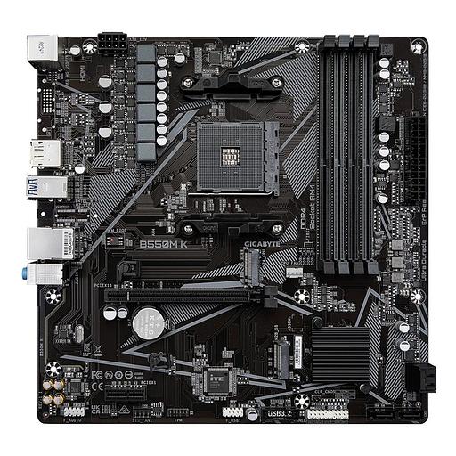 Материнская плата GIGABYTE B550M K, AM4, B550, 4*DDR4, DP+HDMI, 4 SATA 6 Гб/с, M2, Audio, Gb LAN, USB 3.2, USB 2.0, mATX (B550M K) фото 2