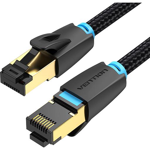 Патч-корд Vention прямой SFTP cat.8 RJ45 - 0,5м. Черный Тканевая оплетка Vention IKGBD фото 1